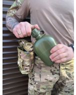 Фляга військова пластикова в чохлі мультикам +кружка з тримачем