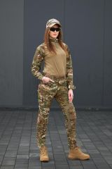 Військовий жіночий костюм сорочка+ штани Warchif®️ з наколіниками та налокітниками